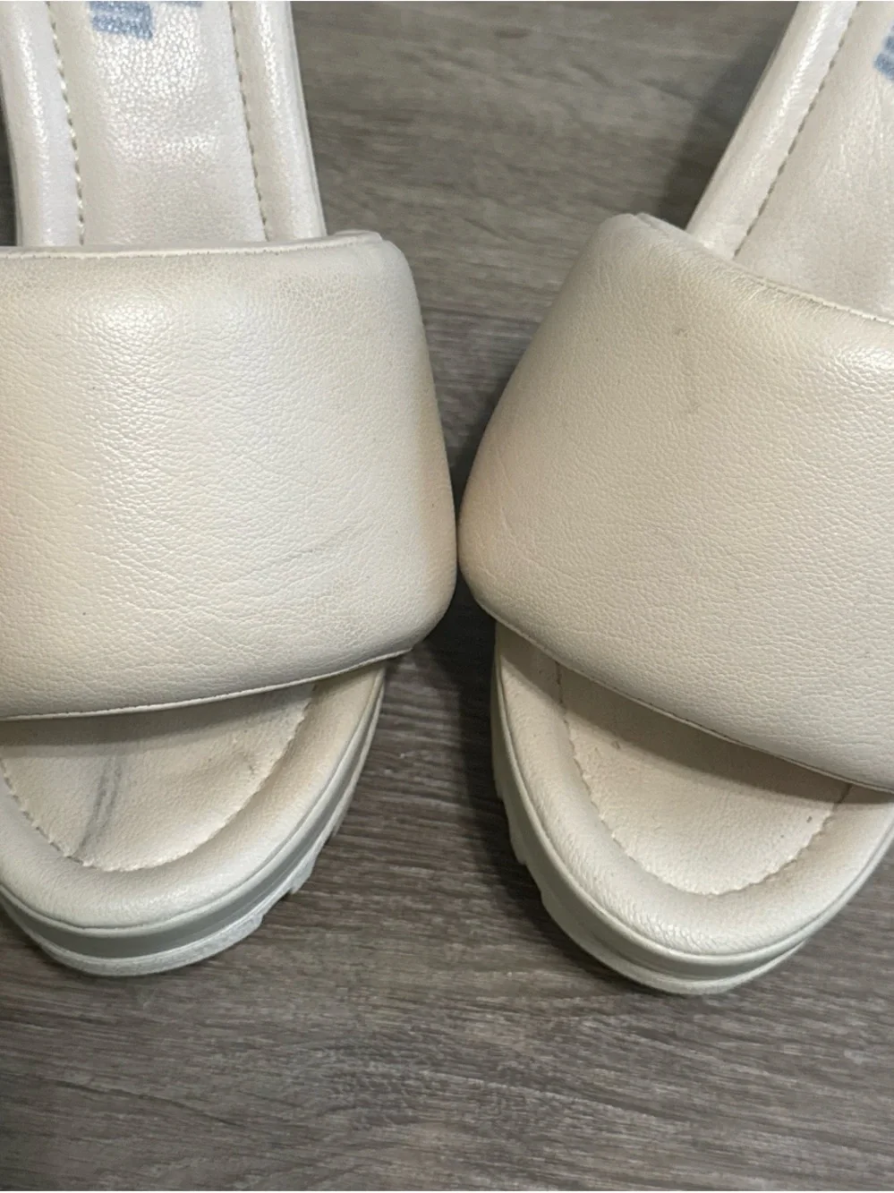 Chunky Platform Mule Sandals in light Beige